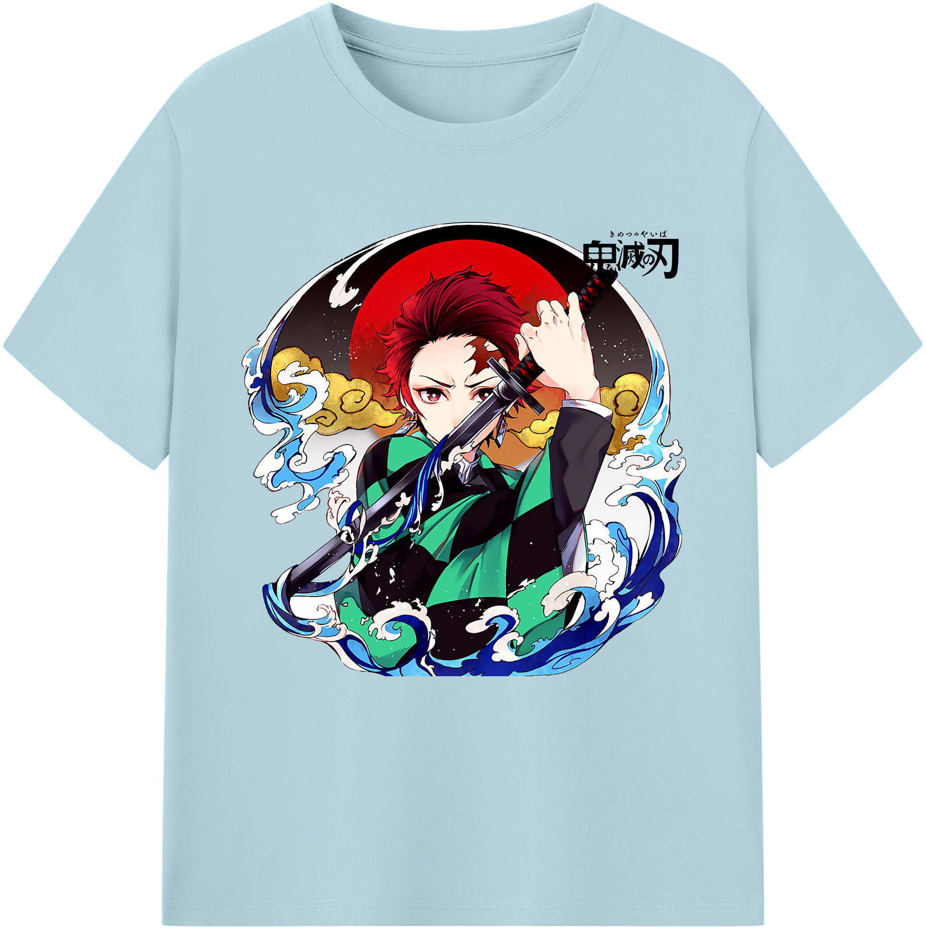 （画像用） 鬼滅の刃 竈門 炭治郎／かまど たんじろう Kamado Tanjirou 綿100％半袖Tシャツ（フロントプリント）